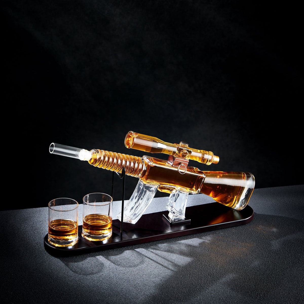 Rifle Whiskey Decanter Set with Whiskey Glasses