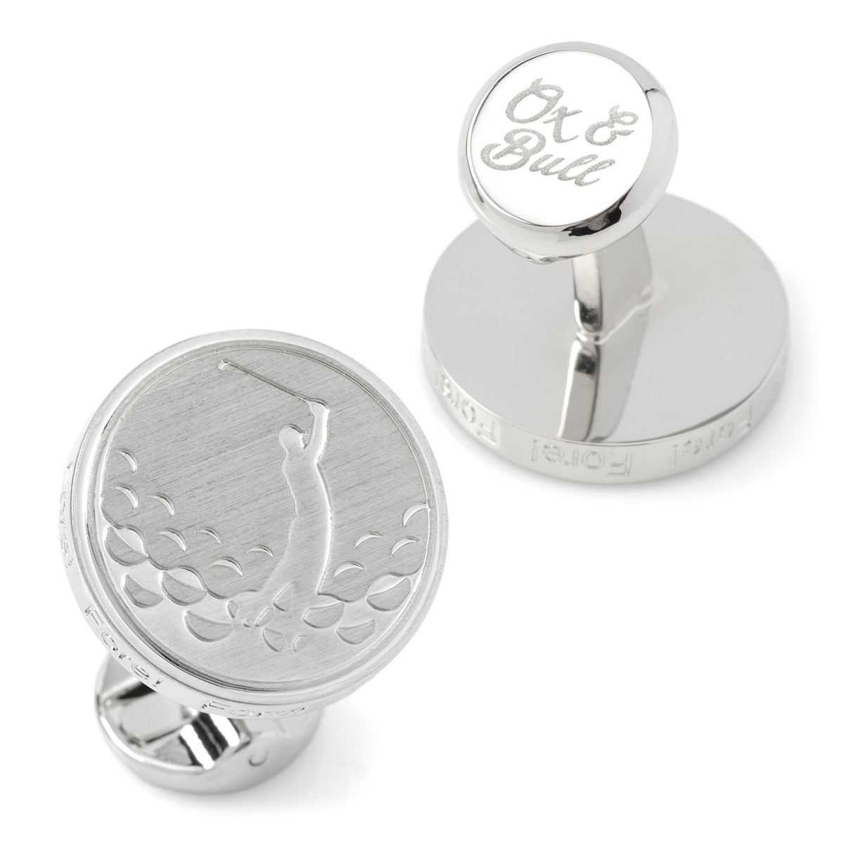 Golf Fore Silver Cufflinks for Men – Golfer Dress Shirt Accessories