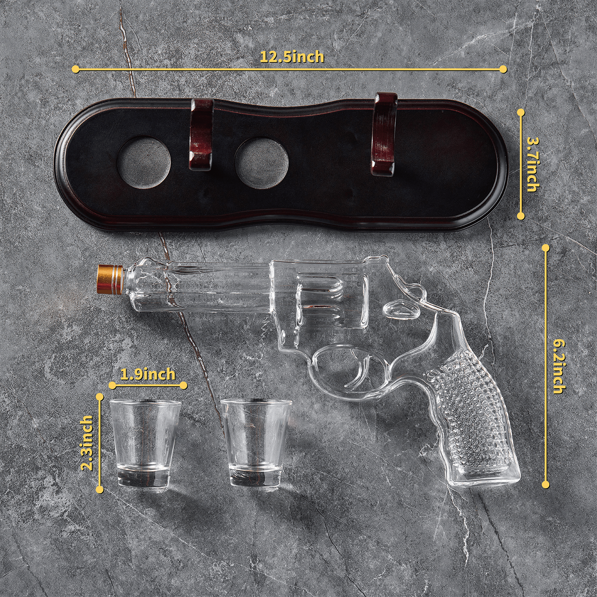 Gun Whiskey Decanter Set with Shot Glass