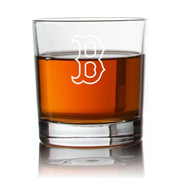 Engraved Boston Rocks Glass - Personalized Whiskey Glasses - Man Cave Gift Ideas - Gifts For Him - Baseball Fanatics - 2pcs