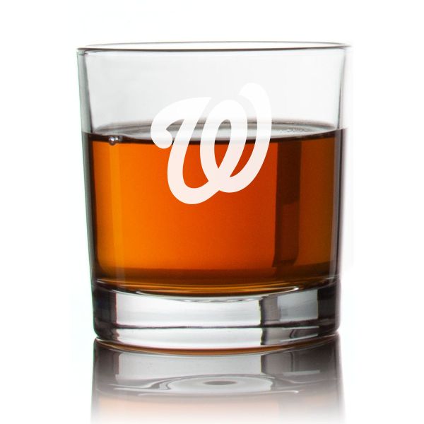 Engraved Washington Rocks Glass - Personalized Whiskey Glasses - Man Cave Gift Ideas - Gifts For Him - Baseball Fanatics - 2pcs