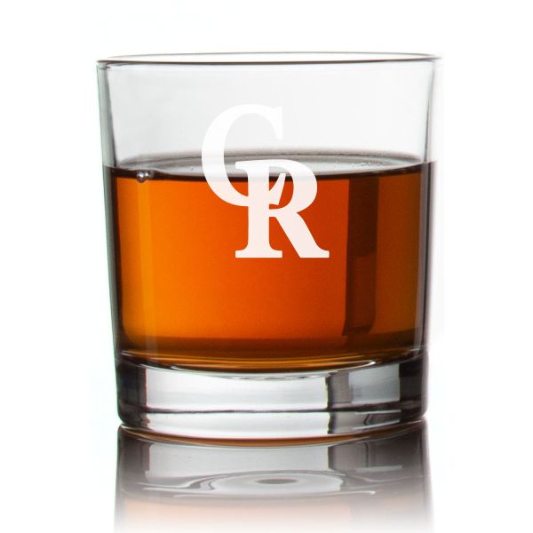 Engraved Colorado Rockies Rocks Glass - Personalized Whiskey Glasses - Man Cave Gift Ideas - Gifts For Him - Baseball Fanatics - 2pcs