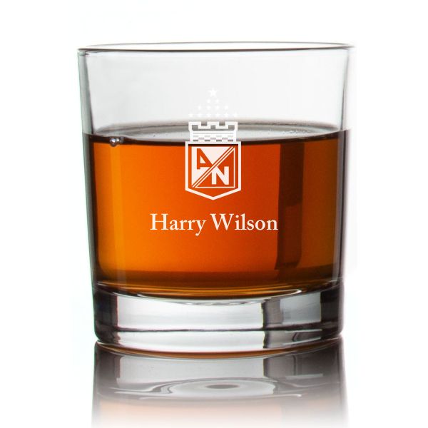 Engraved Atletico Nacional de Medellin Rocks Glass - Personalized Whiskey Glasses - Man Cave Gift Ideas - Gifts For Him - Soccer Fanatics - 2pcs