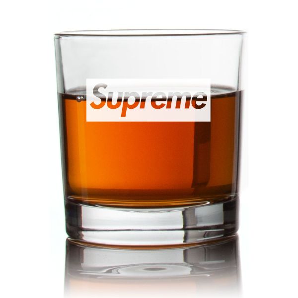 Engraved Supreme Rocks Glass - Personalized Whiskey Glasses - Man Cave Gift Ideas - Gifts For Him - 2pcs