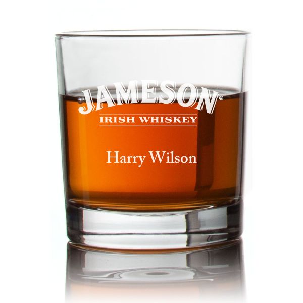 Engraved Jameson Rocks Glass - Personalized Whiskey Glasses - Man Cave Gift Ideas - Gifts For Him - 2pcs