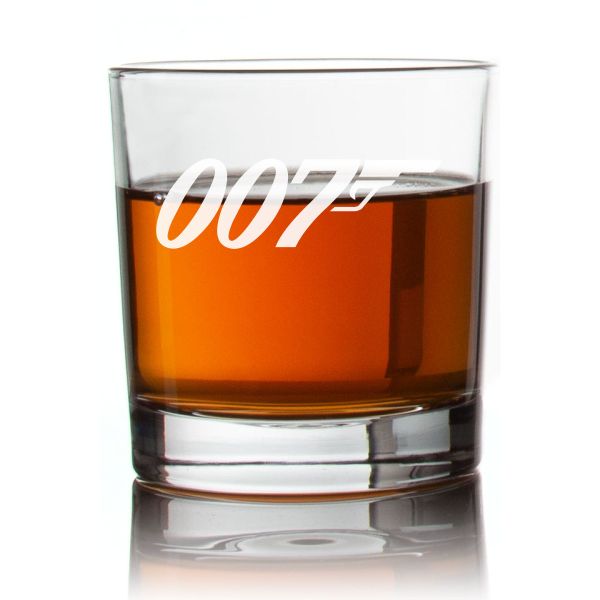 Engraved 007 Rocks Glass - Personalized Whiskey Glasses - Man Cave Gift Ideas - Gifts For Him - 2pcs