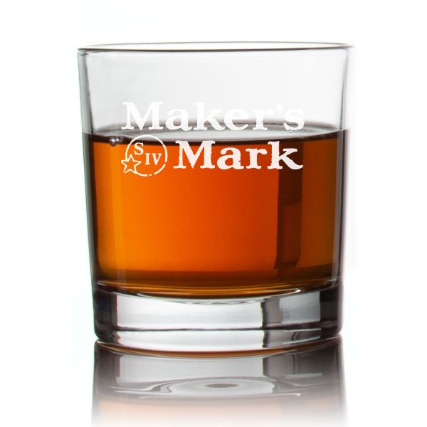 Engraved Maker's Mark Rocks Glass - Personalized Whiskey Glasses - Man Cave Gift Ideas - Gifts For Him - 2pcs