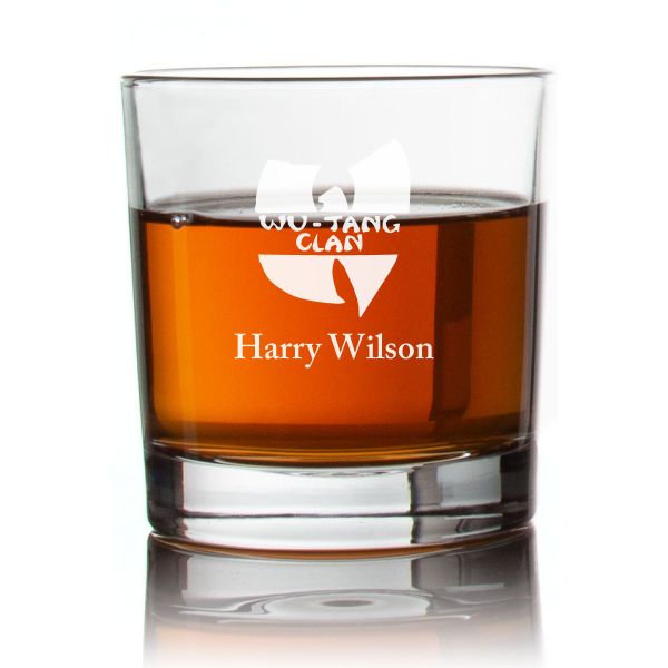 Engraved Wu-Tang Clan Rocks Glass - Personalized Whiskey Glasses - Man Cave Gift Ideas - Gifts For Him - 2pcs