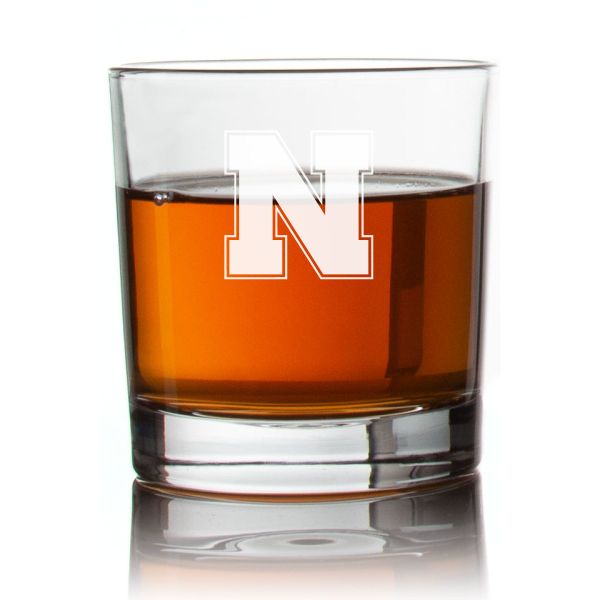Engraved Nebraska Cornhuskers Rocks Glass - Personalized Whiskey Glasses - Man Cave Gift Ideas - Gifts For Him - 2pcs