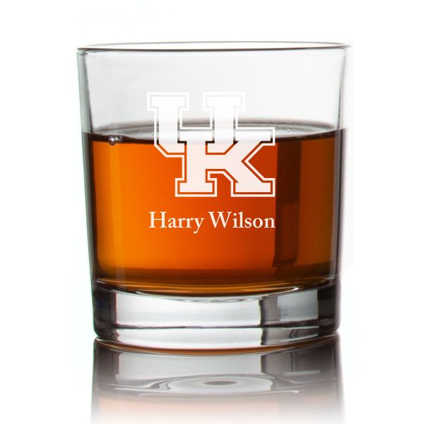 Engraved Kentucky Wildcats Rocks Glass - Personalized Whiskey Glasses - Man Cave Gift Ideas - Gifts For Him - 2pcs