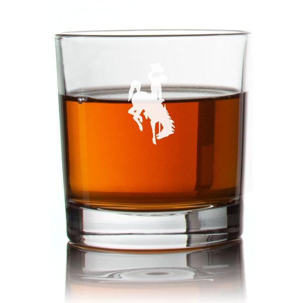 Engraved Wyoming Athletics Rocks Glass - Personalized Whiskey Glasses - Man Cave Gift Ideas - Gifts For Him - 2pcs