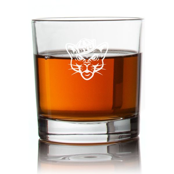 Engraved Brigham Young Cougars Design Rocks Glass - Personalized Whiskey Glasses - Man Cave Gift Ideas - Gifts For Him - 2pcs