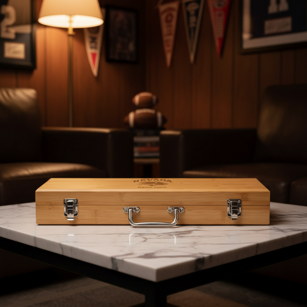 Personalized Nevada Wolf Pack Football BBQ Set - Football Fanatic Gift Ideas - Personalized BBQ Set