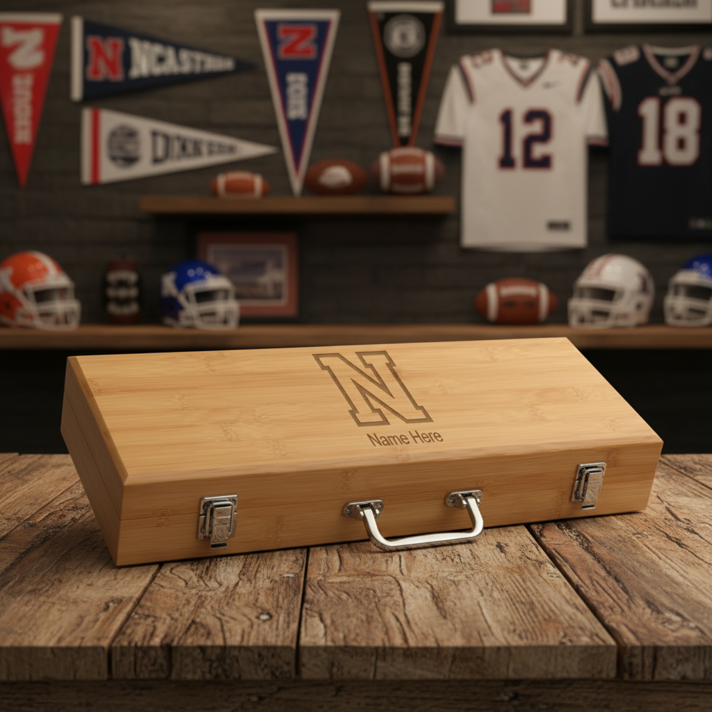Personalized Nevada College Letter Football BBQ Set - Football Fanatic Gift Ideas - Personalized BBQ Set