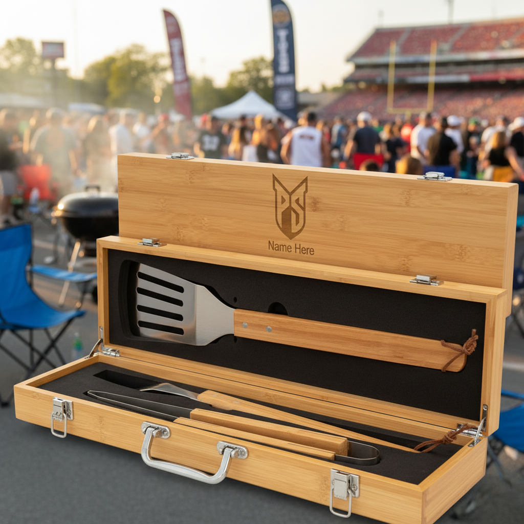 Personalized Portland State Football BBQ Set - Football Fanatic Gift Ideas - Personalized BBQ Set