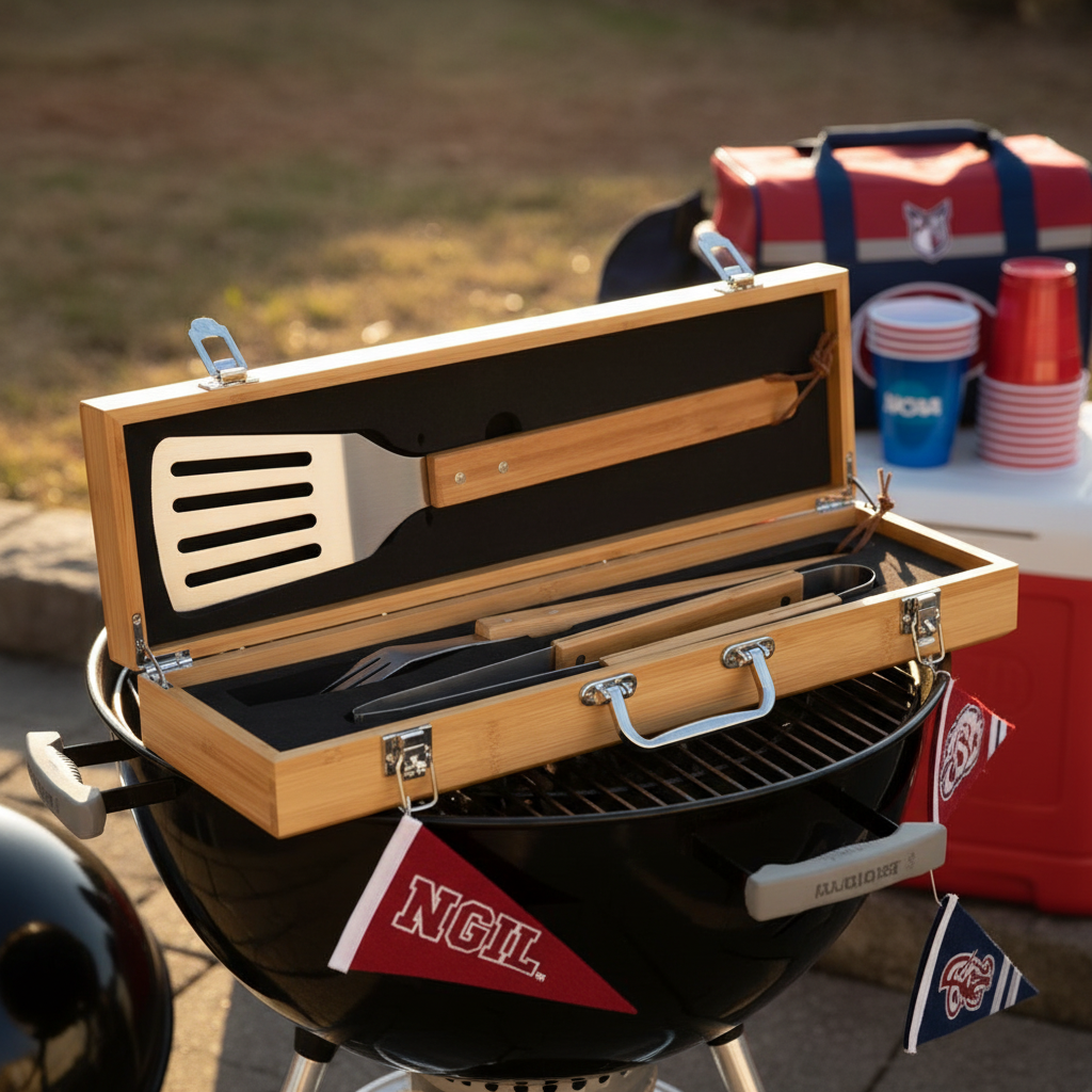 Personalized Portland State Football BBQ Set - Football Fanatic Gift Ideas - Personalized BBQ Set
