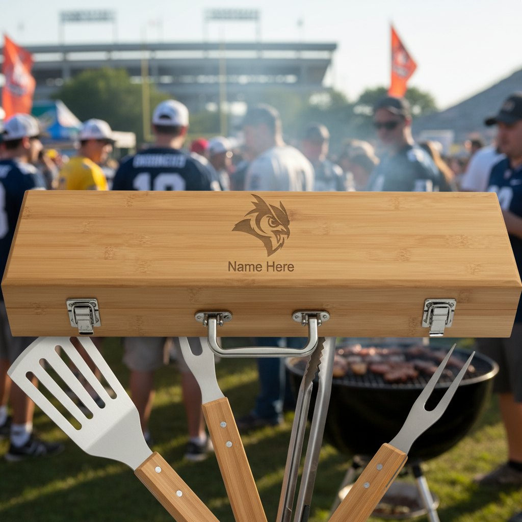Personalized Rice Owls Football BBQ Set - Football Fanatic Gift Ideas - Personalized BBQ Set