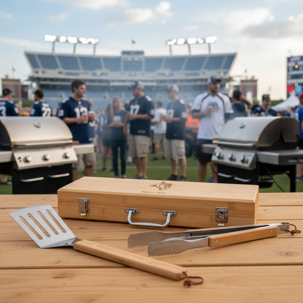 Personalized Rice Owls Football BBQ Set - Football Fanatic Gift Ideas - Personalized BBQ Set