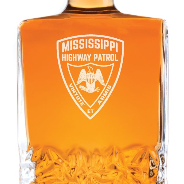 Custom Engraved Police Badges - Personalized Excalibur Decanter Set - Mississippi Highway Patrol Patch