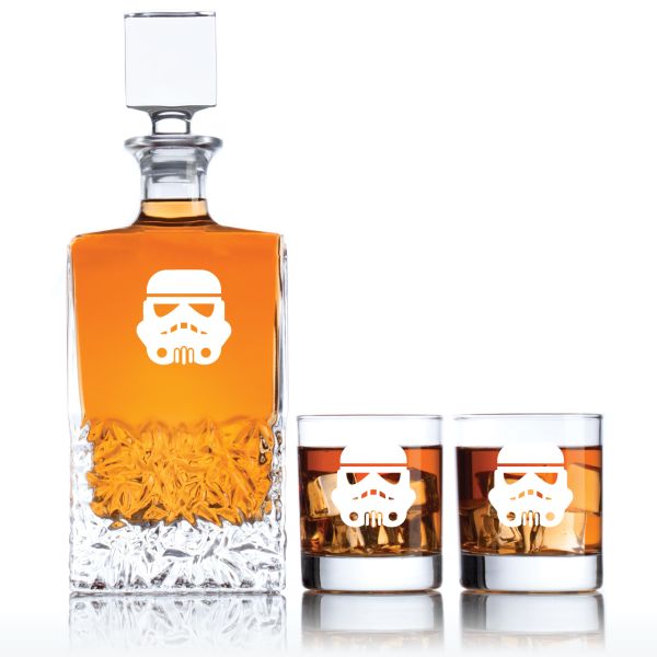 Engraved Storm Trooper - Personalized Excalibur Decanter Set with Old Fashioned Whiskey Glasses