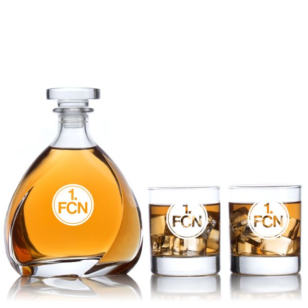 Engraved 1. FC Nurnberg - Personalized Madison Decanter Set with Old Fashioned Whiskey Glasses