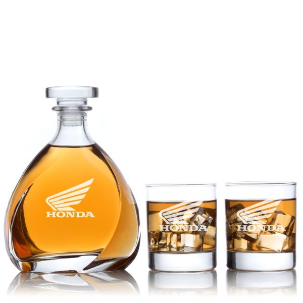 Custom Engraved Honda - Personalized Madison Decanter Set with Whiskey Glasses