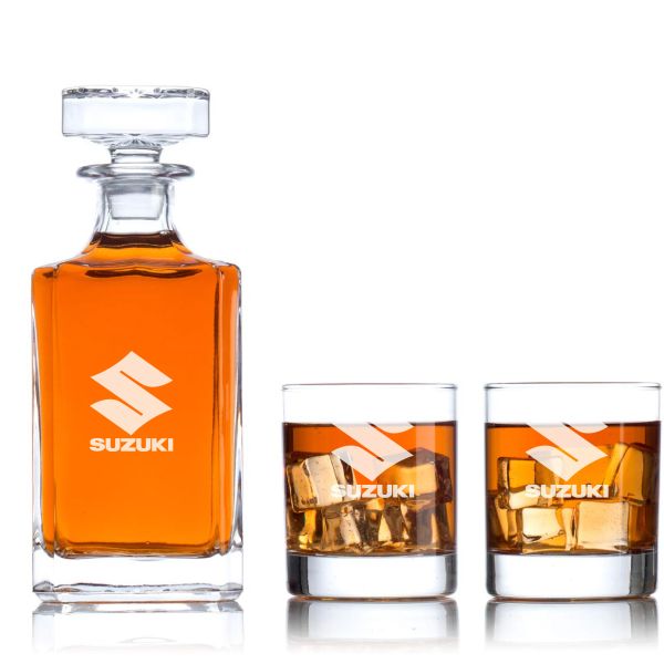 Custom Engraved Suzuki - Personalized Classic Decanter Set with Whiskey Glasses