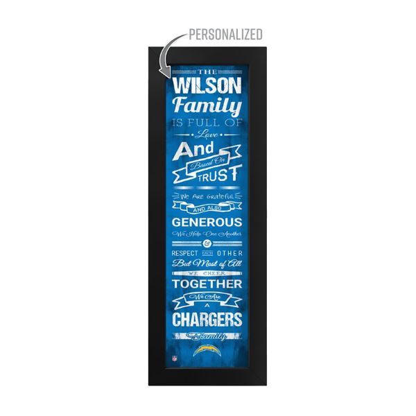 Los Angeles Chargers Custom Print Family Cheer Wall Art