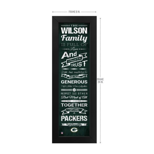 Green Bay Packers Custom Print Family Cheer Wall Art