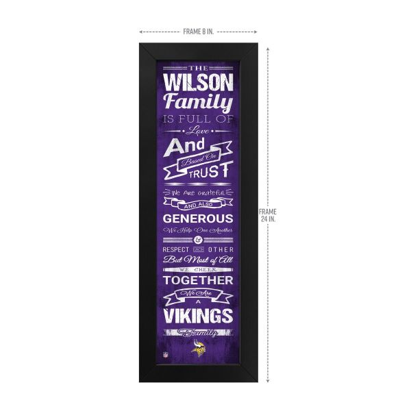 Minnesota Vikings Custom Print Family Cheer Wall Art