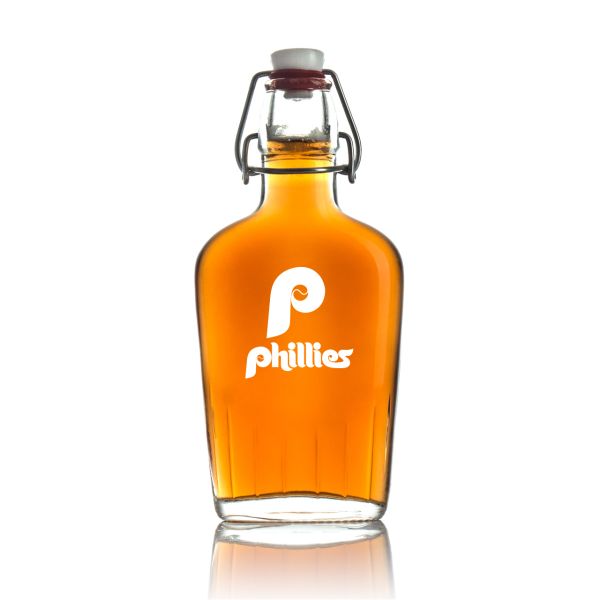 Engraved Philadelphia Phillies - Personalized Bormioli Rocco Glass Swing Top Pocket Flask