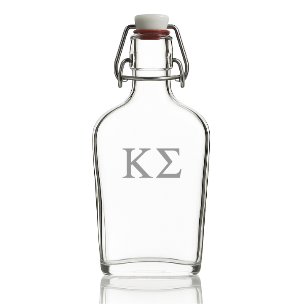 Custom Engraved Kappa Sigma - Personalized Whiskey Glass Flask - Swing Top