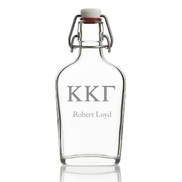 Custom Engraved Kappa Kappa Gamma - Personalized Whiskey Glass Flask - Swing Top