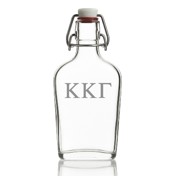 Custom Engraved Kappa Kappa Gamma - Personalized Whiskey Glass Flask - Swing Top