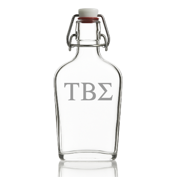 Custom Engraved Tau Beta Sigma - Personalized Whiskey Glass Flask - Swing Top