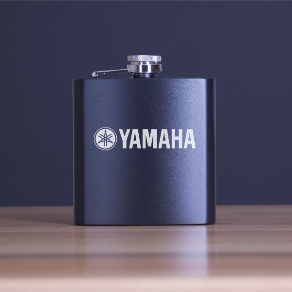 Custom Engraved Yamaha - Personalized 6oz Matte Black Powder Coated Stainless Steel FSK602