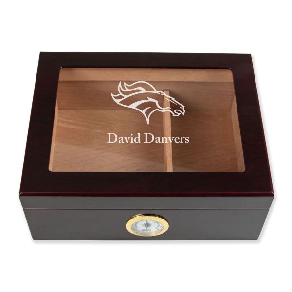 Personalized Cigar Humidor - Denver Broncos Football Sports Team Logo Design