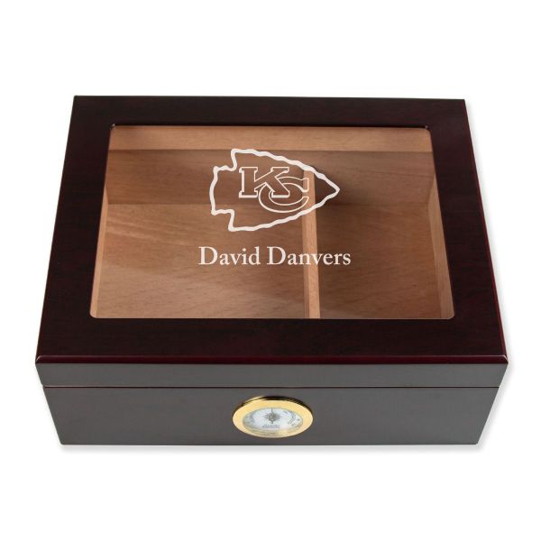 Personalized Cigar Humidor - Kansas City Chiefs Football Sports Team Logo Design