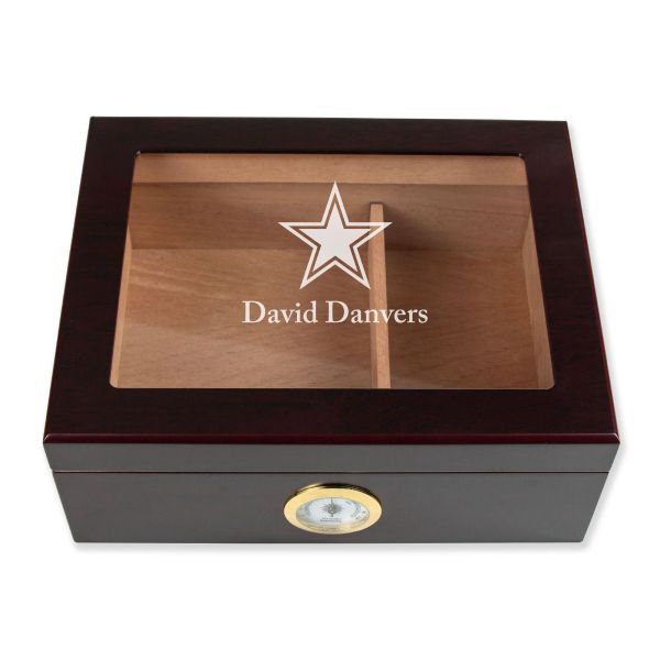 Personalized Cigar Humidor - Dallas Cowboys Star Football Sports Team Logo Design