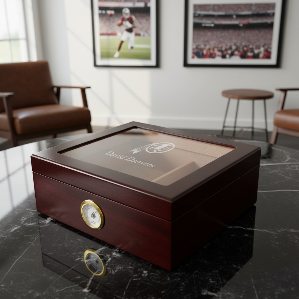 Personalized Cigar Humidor - Washington Redskins Football Sports Team Logo Design