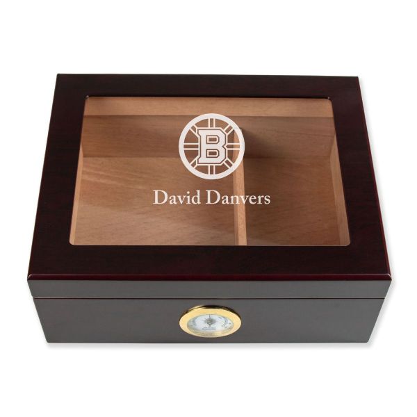 Personalized Cigar Humidor - Boston Bruins Hockey Sports Team Logo Design