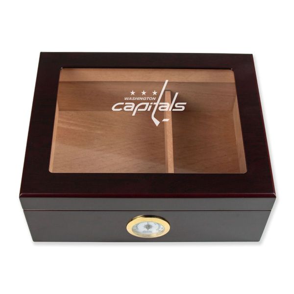 Personalized Cigar Humidor - Washington Capitals Hockey Sports Team Logo Design