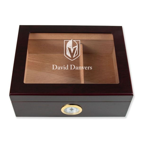 Personalized Cigar Humidor - Vegas Golden Knights Hockey Sports Team Logo Design