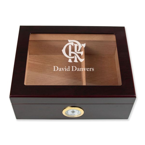 Personalized Cigar Humidor - Engraved Clube de Regatas do Flamengo Soccer Team Logo Design