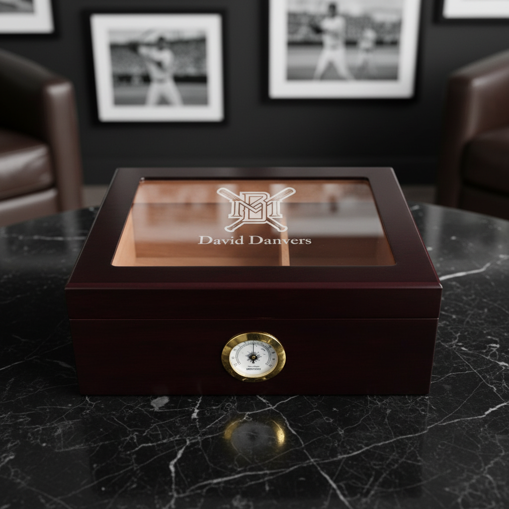 Personalized Cigar Humidor - Engraved Milwaukee Brewers Baseball Team Logo Design