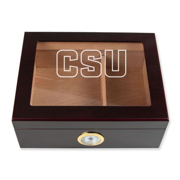 Personalized Cigar Humidor - Engraved Colorado State Rams Team Logo Design