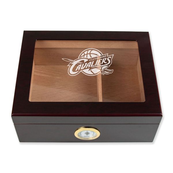 Personalized Cigar Humidor - Engraved Cleveland Cavaliers Basketball Team Logo Design