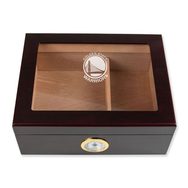 Personalized Cigar Humidor - Engraved Golden State Warriors Basketball Team Logo Design