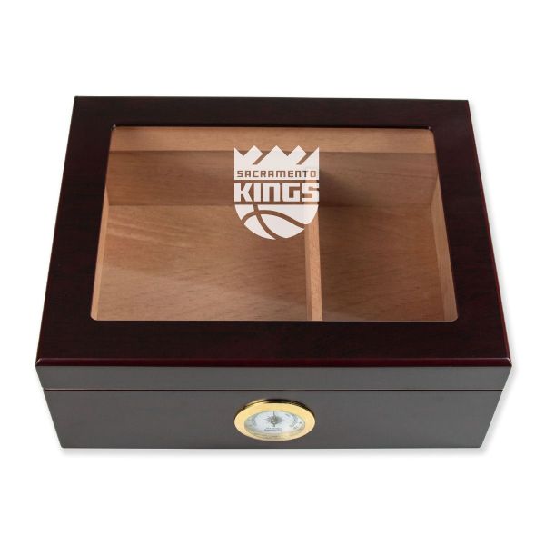 Personalized Cigar Humidor - Engraved Sacramento Kings Basketball Team Logo Design