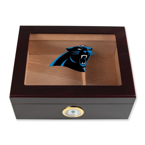 Carolina Panthers Football Full Color Team Logo - Cigar Humidor